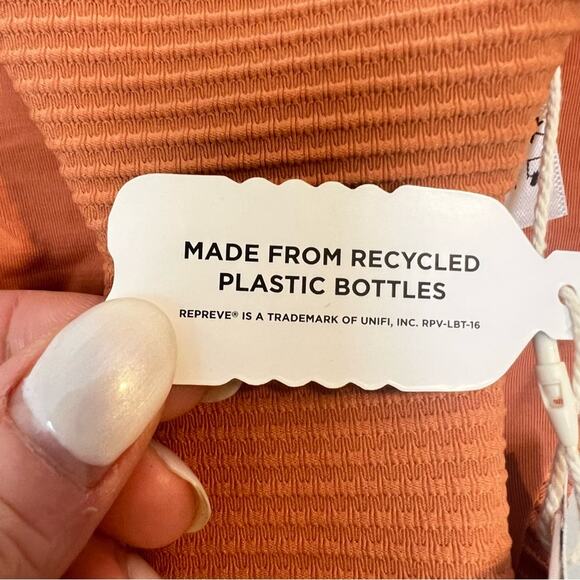 NWT l*space Sandy Bikini Bottom in Sienna sz M Ribbed Eco Chic Repreve Boho - Picture 9 of 9